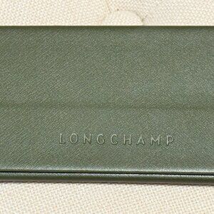 LONGCHAMP Leather Sunglasses Case NEW & UNUSED Olive Green